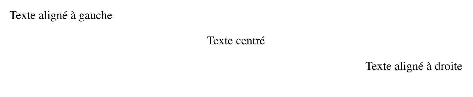 Alignement texte