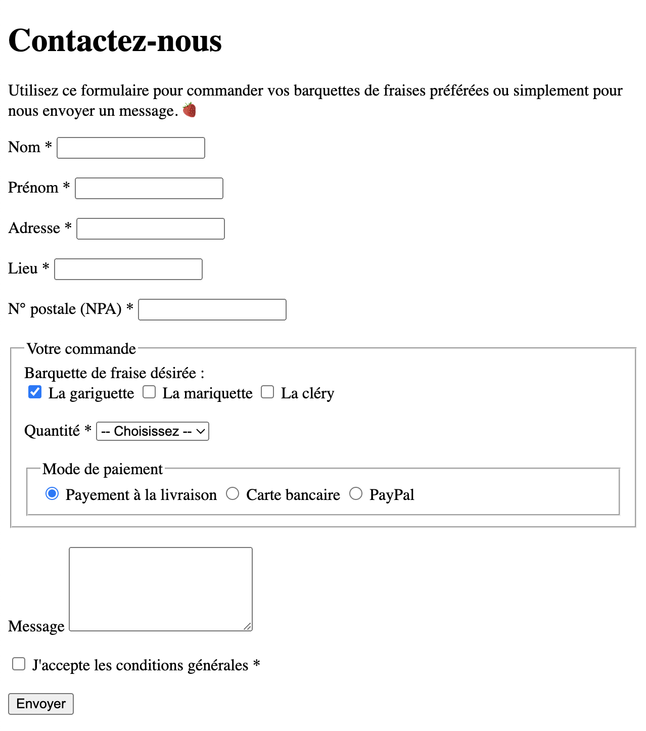 Démo formulaire